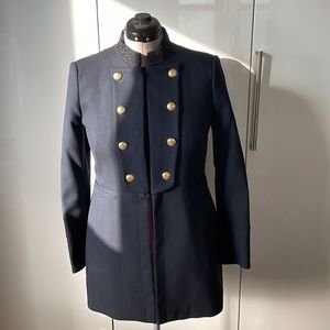 Zara Coat in Navy Blue Size-Large NWOT